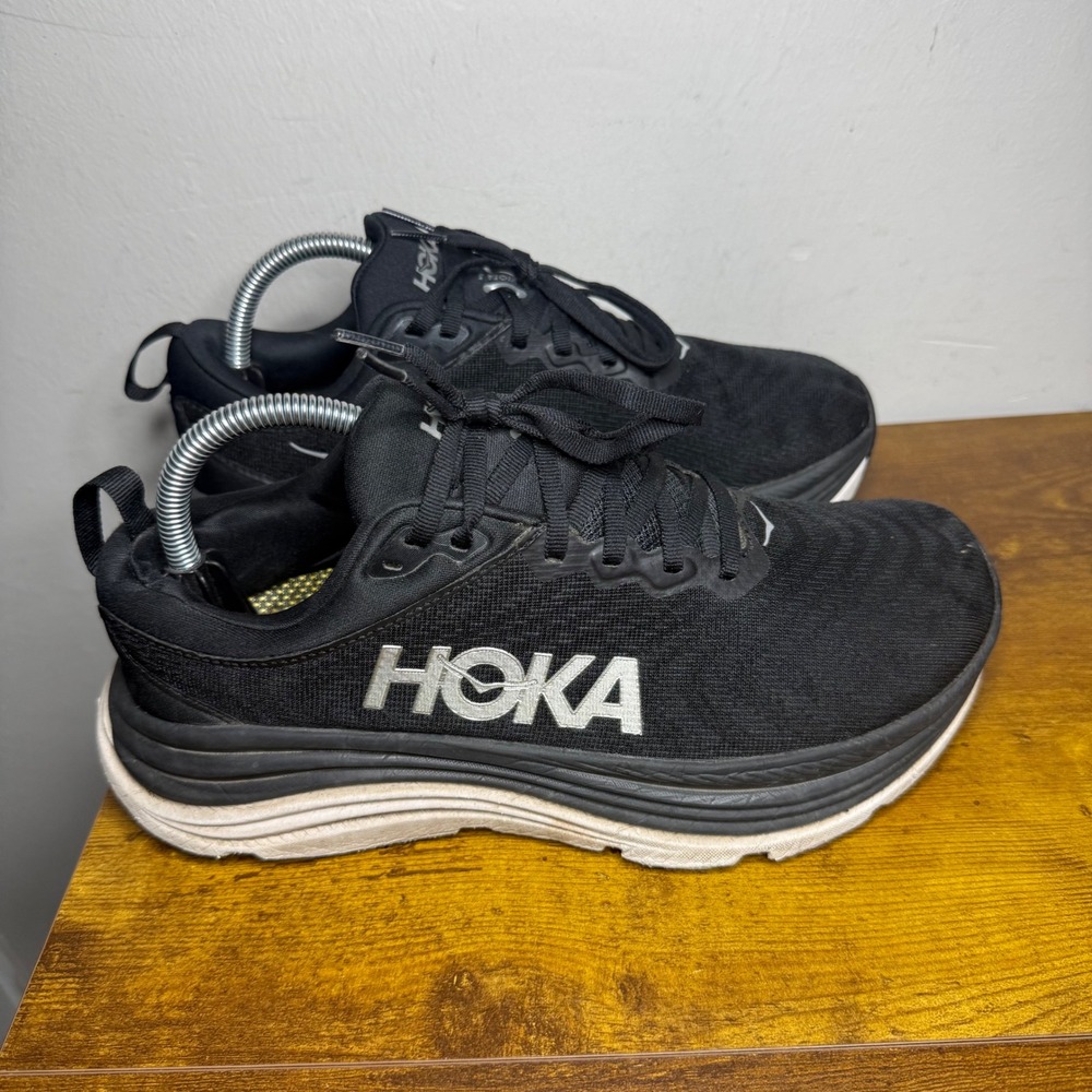 Hoka Gaviota 5 Running Shoes Womens Size 8.5 D Wide Black White 1134270 BWHT